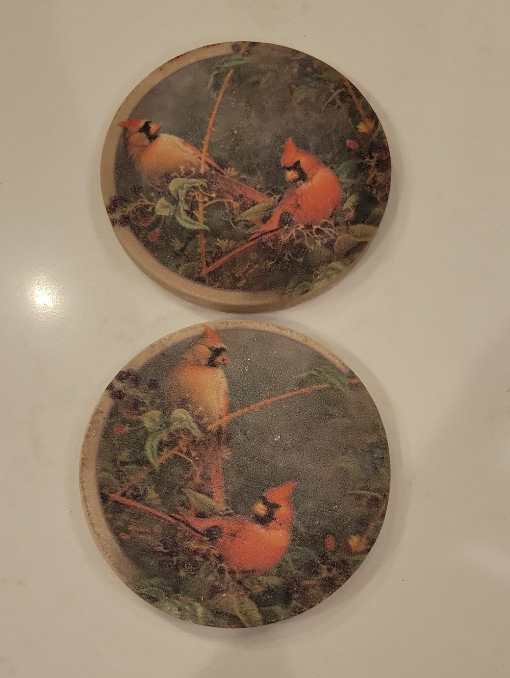 Vintage Cardinal Stone Coasters